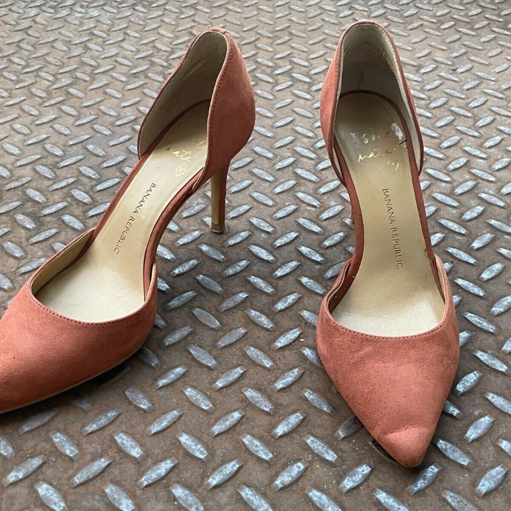 Banana Republic Women Heels Sandal Shoes Brown Leather Upper Pump Size 6.5M - Picture 2 of 10